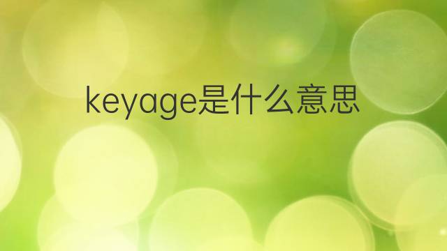 keyage是什么意思 keyage的中文翻译、读音、例句