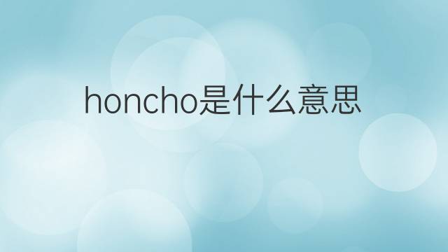 honcho是什么意思 honcho的中文翻译、读音、例句
