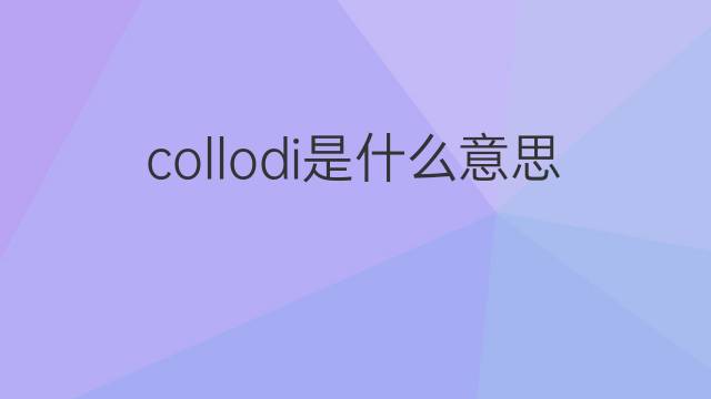 collodi是什么意思 collodi的中文翻译、读音、例句