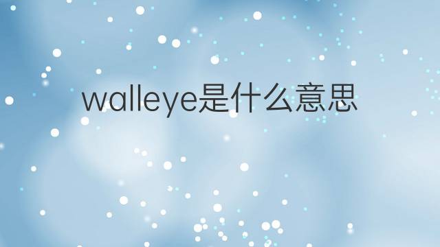 walleye是什么意思 walleye的中文翻译、读音、例句