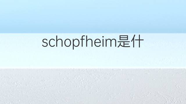 schopfheim是什么意思 schopfheim的中文翻译、读音、例句