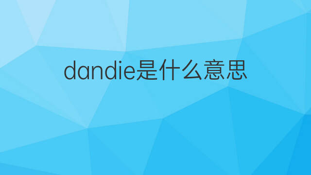 dandie是什么意思 dandie的中文翻译、读音、例句