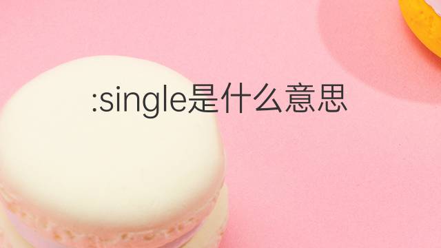 :single是什么意思 :single的中文翻译、读音、例句