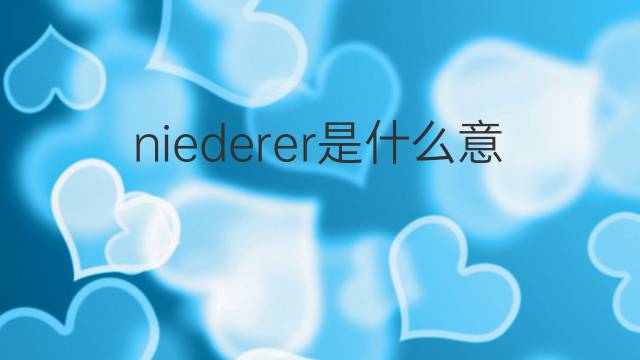 niederer是什么意思 niederer的中文翻译、读音、例句