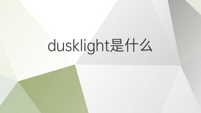 dusklight是什么意思 dusklight的中文翻译、读音、例句