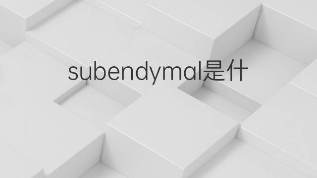 subendymal是什么意思 subendymal的中文翻译、读音、例句