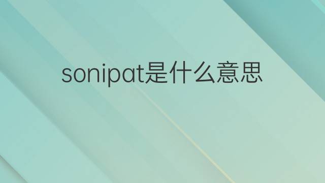 sonipat是什么意思 sonipat的中文翻译、读音、例句