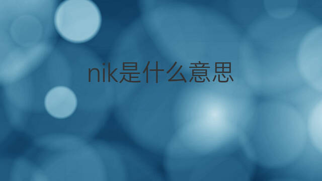 nik是什么意思 nik的中文翻译、读音、例句