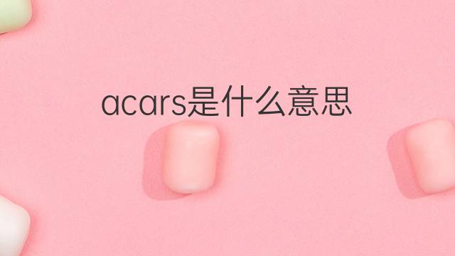 acars是什么意思 acars的中文翻译、读音、例句