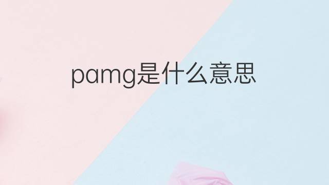 pamg是什么意思 pamg的中文翻译、读音、例句