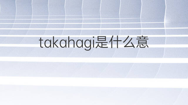 takahagi是什么意思 takahagi的中文翻译、读音、例句