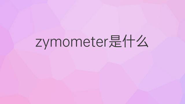 zymometer是什么意思 zymometer的中文翻译、读音、例句