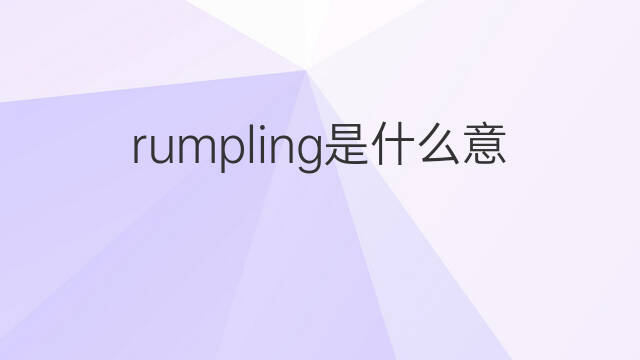 rumpling是什么意思 rumpling的中文翻译、读音、例句