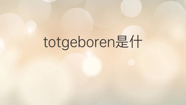 totgeboren是什么意思 totgeboren的中文翻译、读音、例句