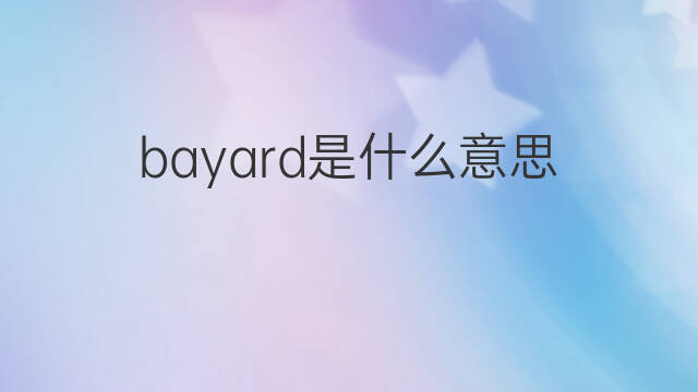 bayard是什么意思 bayard的中文翻译、读音、例句