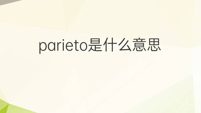 parieto是什么意思 parieto的中文翻译、读音、例句