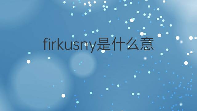 firkusny是什么意思 firkusny的中文翻译、读音、例句
