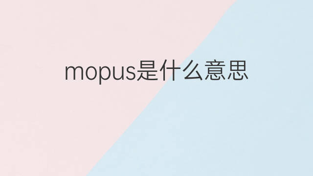 mopus是什么意思 mopus的中文翻译、读音、例句