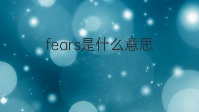 fears是什么意思 fears的中文翻译、读音、例句