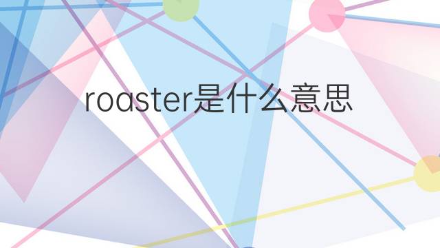 roaster是什么意思 roaster的中文翻译、读音、例句