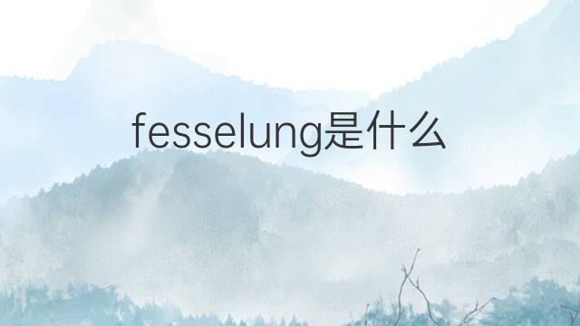 fesselung是什么意思 fesselung的中文翻译、读音、例句