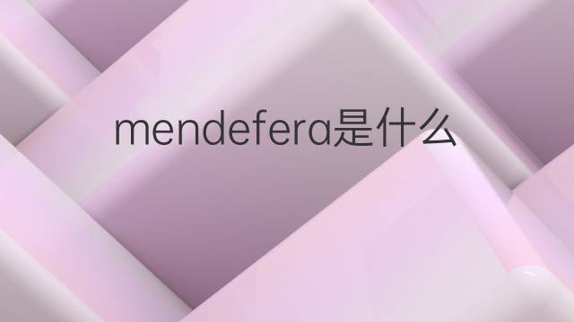 mendefera是什么意思 mendefera的中文翻译、读音、例句