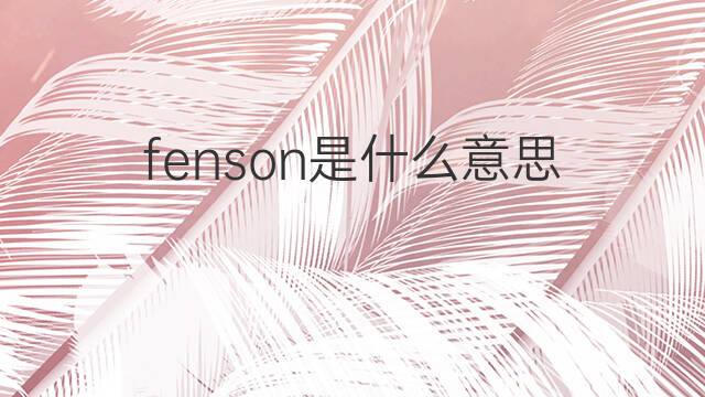 fenson是什么意思 fenson的中文翻译、读音、例句