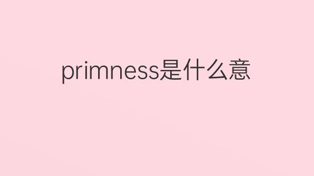 primness是什么意思 primness的中文翻译、读音、例句