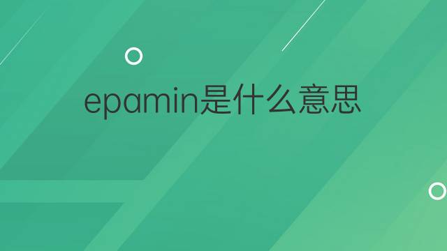 epamin是什么意思 epamin的翻译、读音、例句、中文解释