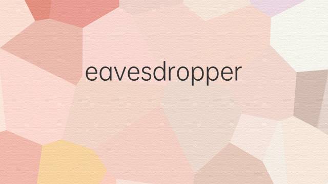 eavesdropper是什么意思 eavesdropper的翻译、读音、例句、中文解释