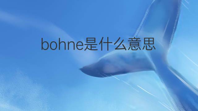 bohne是什么意思 bohne的中文翻译、读音、例句