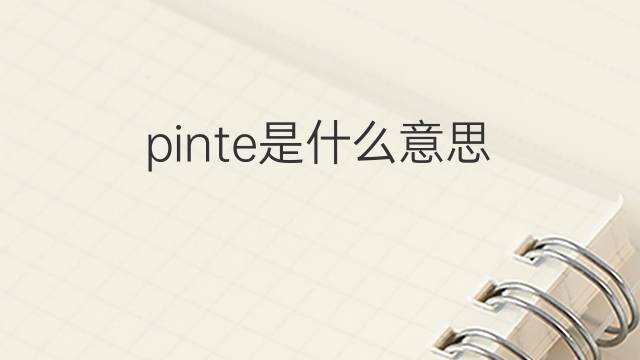 pinte是什么意思 pinte的中文翻译、读音、例句