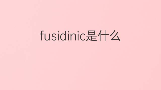 fusidinic是什么意思 fusidinic的中文翻译、读音、例句