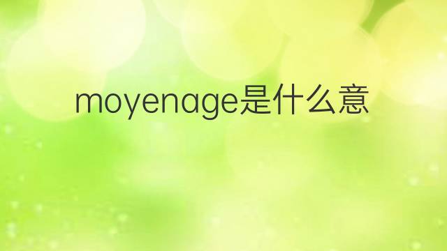moyenage是什么意思 moyenage的翻译、读音、例句、中文解释