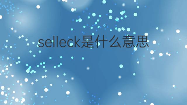 selleck是什么意思 英文名selleck的翻译、发音、来源