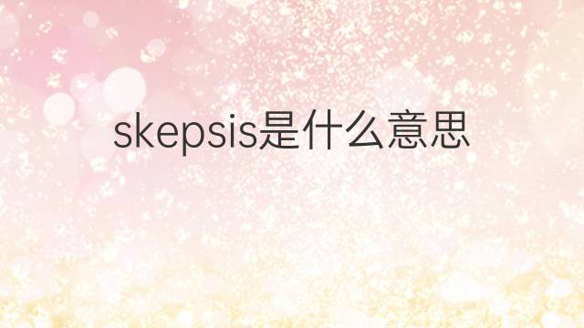 skepsis是什么意思 skepsis的中文翻译、读音、例句