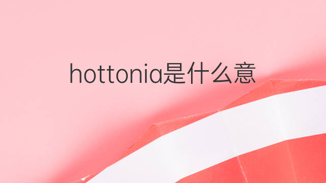 hottonia是什么意思 hottonia的中文翻译、读音、例句