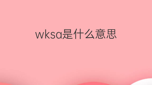 wksa是什么意思 wksa的中文翻译、读音、例句