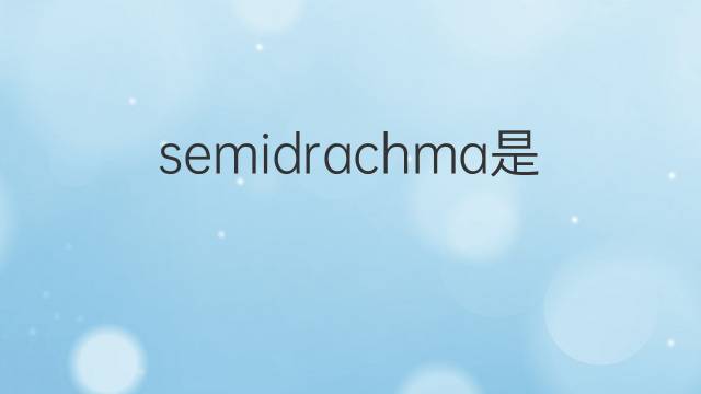 semidrachma是什么意思 semidrachma的中文翻译、读音、例句