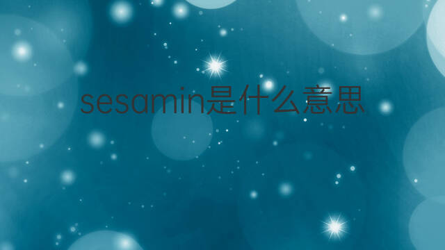sesamin是什么意思 sesamin的中文翻译、读音、例句