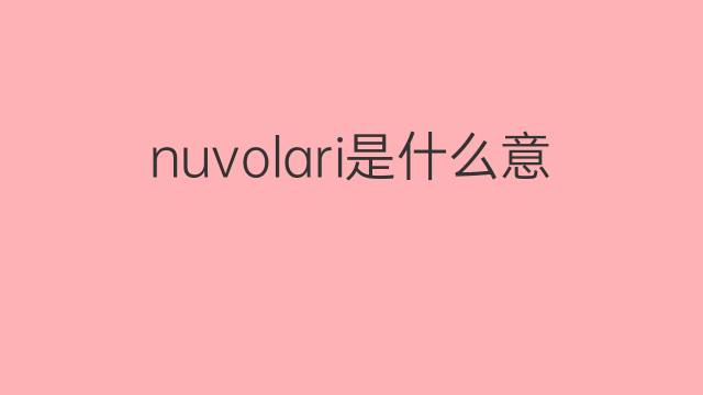 nuvolari是什么意思 nuvolari的中文翻译、读音、例句