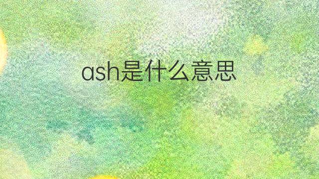 ash是什么意思 ash的翻译、读音、例句、中文解释