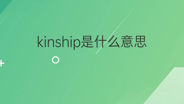 kinship是什么意思 kinship的中文翻译、读音、例句