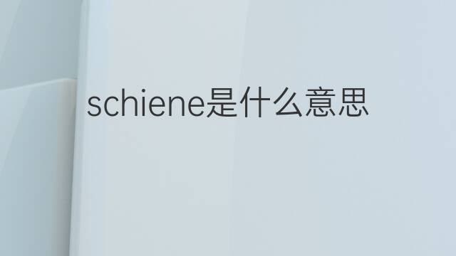 schiene是什么意思 schiene的中文翻译、读音、例句