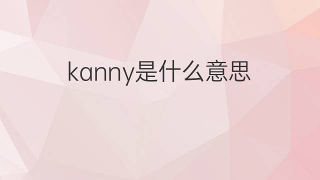 kanny是什么意思 kanny的中文翻译、读音、例句