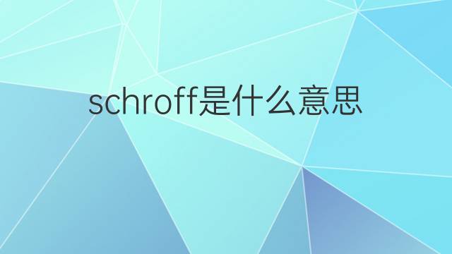 schroff是什么意思 schroff的中文翻译、读音、例句