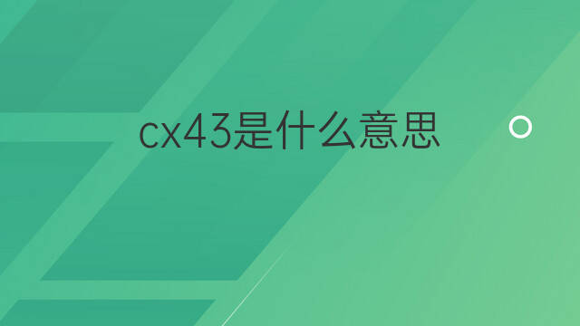 cx43是什么意思 cx43的中文翻译、读音、例句