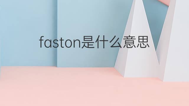 faston是什么意思 faston的中文翻译、读音、例句