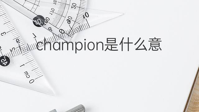 champion是什么意思 champion的中文翻译、读音、例句