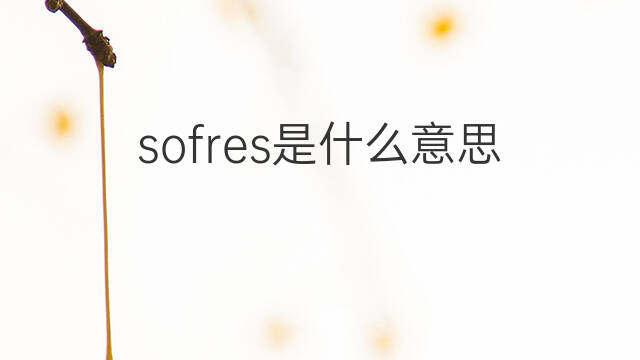 sofres是什么意思 sofres的中文翻译、读音、例句